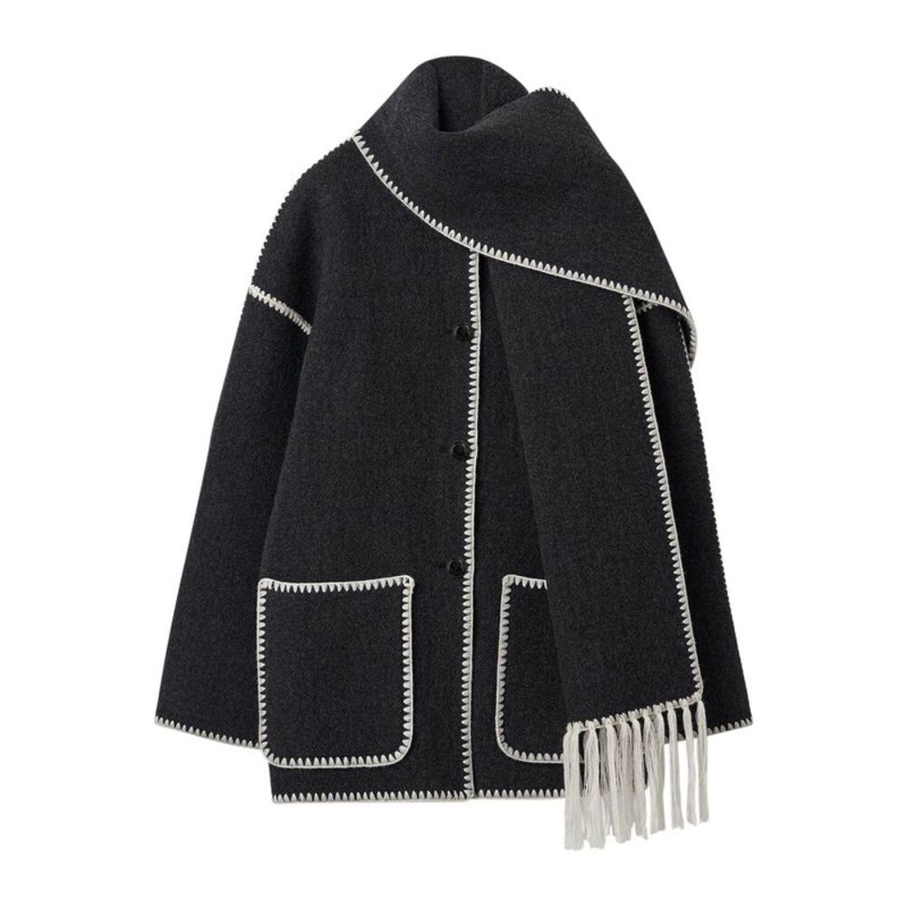 Toteme Women Wool Jacket With Scarf - Picture 6 of 6